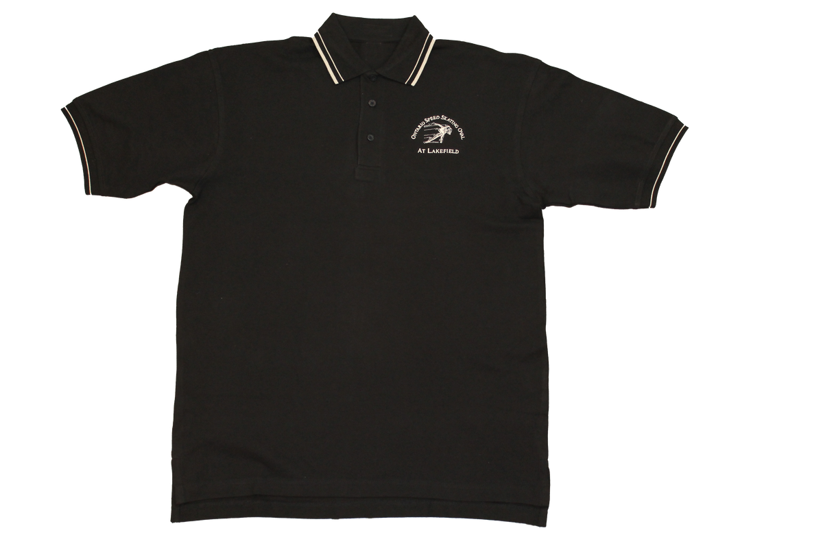 Ontario Speed Skating Oval Men's Jersey Polo With Pencil Stripe
