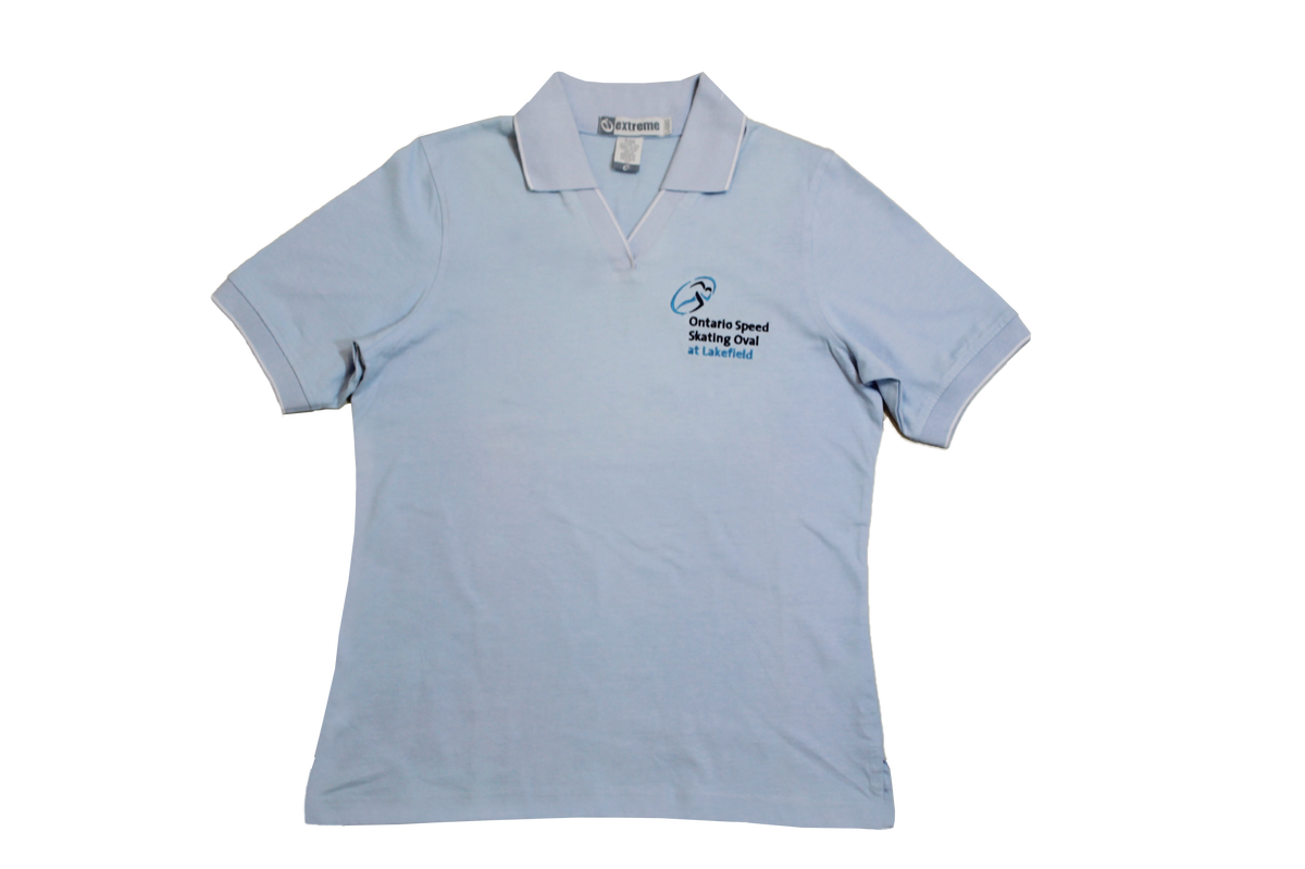 Ontario Speed Skating Oval Women's Johnny Collar Jersey Polo With